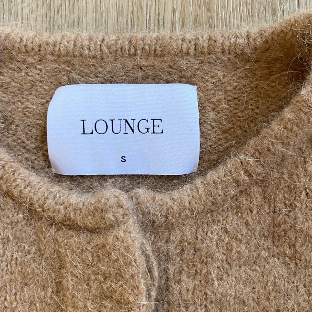 Lounge Apparel Alpaca Blend Cropped Jacket Beige Cardigan Coat - Picture 4 of 10